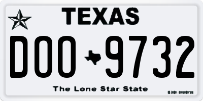 TX license plate DOO9732