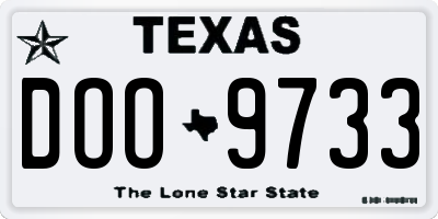 TX license plate DOO9733
