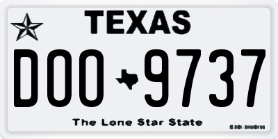 TX license plate DOO9737