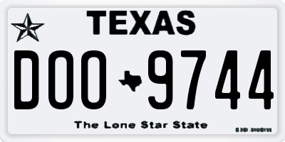 TX license plate DOO9744