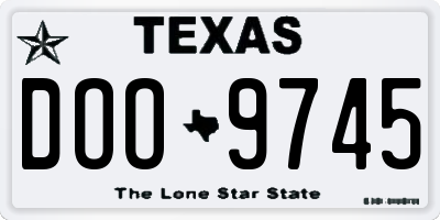 TX license plate DOO9745