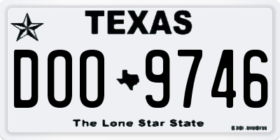 TX license plate DOO9746