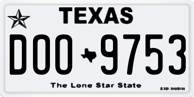 TX license plate DOO9753