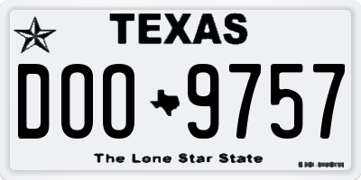 TX license plate DOO9757