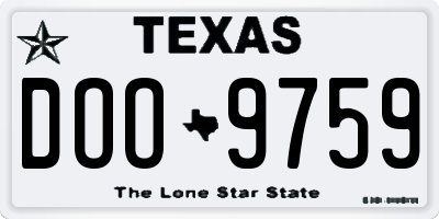 TX license plate DOO9759