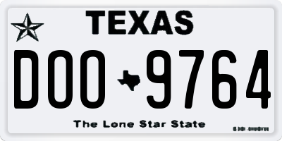 TX license plate DOO9764