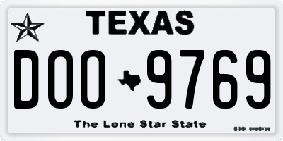 TX license plate DOO9769