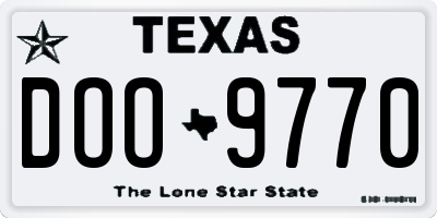 TX license plate DOO9770
