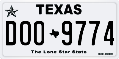 TX license plate DOO9774