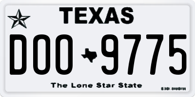 TX license plate DOO9775