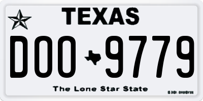 TX license plate DOO9779