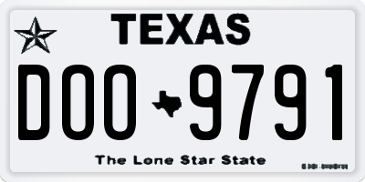 TX license plate DOO9791