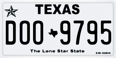 TX license plate DOO9795