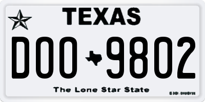 TX license plate DOO9802