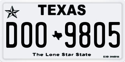 TX license plate DOO9805