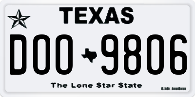 TX license plate DOO9806