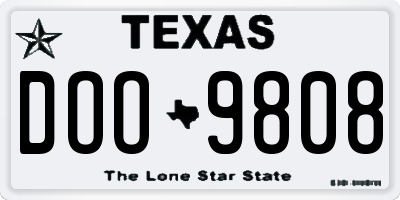 TX license plate DOO9808