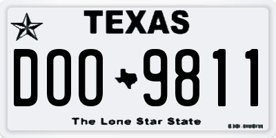TX license plate DOO9811