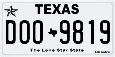 TX license plate DOO9819