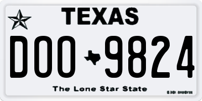 TX license plate DOO9824