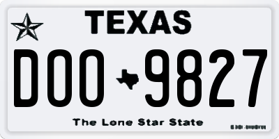TX license plate DOO9827