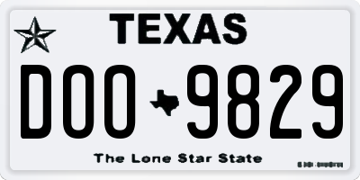 TX license plate DOO9829