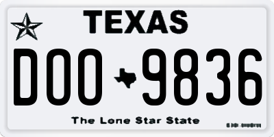 TX license plate DOO9836
