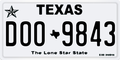 TX license plate DOO9843