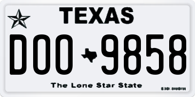 TX license plate DOO9858