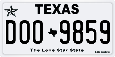 TX license plate DOO9859