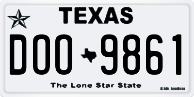TX license plate DOO9861