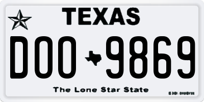 TX license plate DOO9869
