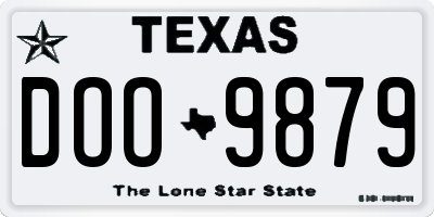 TX license plate DOO9879