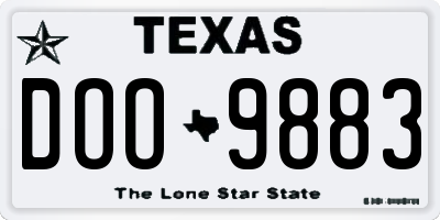 TX license plate DOO9883