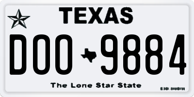 TX license plate DOO9884