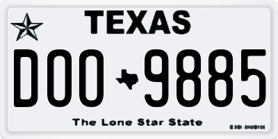 TX license plate DOO9885