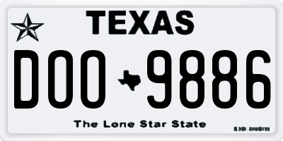 TX license plate DOO9886