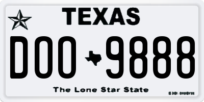 TX license plate DOO9888