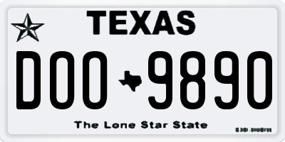 TX license plate DOO9890