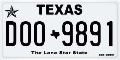 TX license plate DOO9891