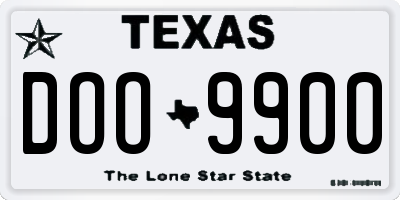 TX license plate DOO9900
