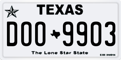 TX license plate DOO9903