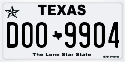 TX license plate DOO9904