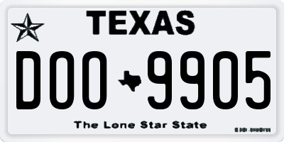 TX license plate DOO9905