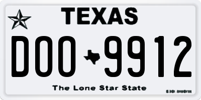 TX license plate DOO9912