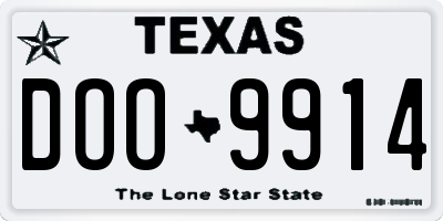 TX license plate DOO9914
