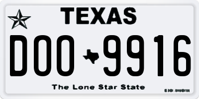 TX license plate DOO9916