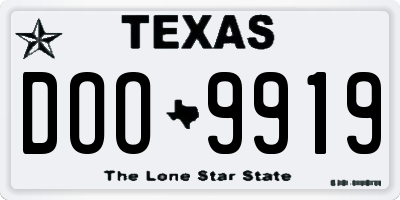 TX license plate DOO9919