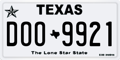 TX license plate DOO9921