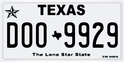 TX license plate DOO9929
